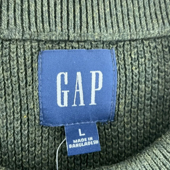 GAP Crew Neck Sweater Mens L Green NWT 0929 - Picture 2 of 8